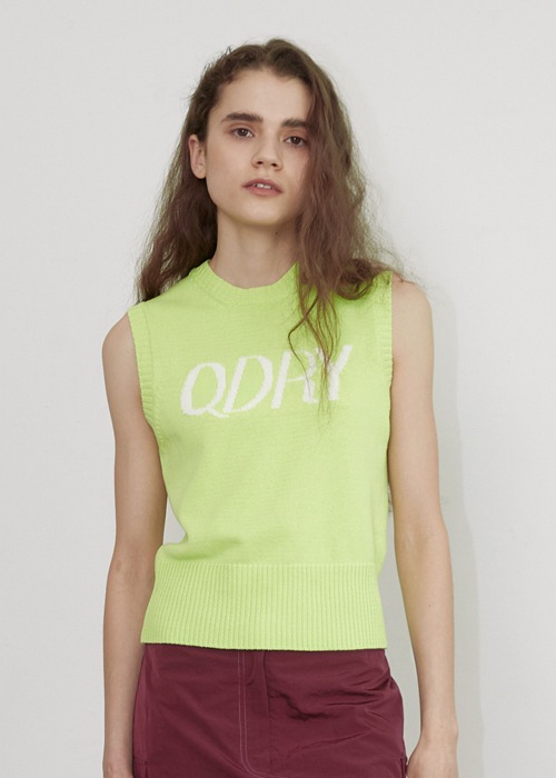 QDRY Knit Vest - Lime Yellow